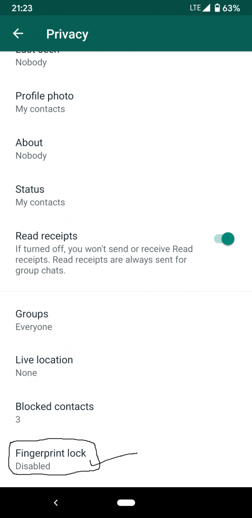 Whatsapp Privacy Screenshot